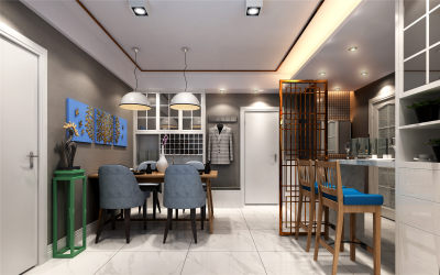 后现代餐厅 现代餐桌椅 鞋柜 装饰画 隔断 吧台 吧椅 装饰品